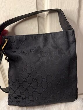 Gucci Black Monogram Shoulder Bag